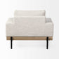 41" Cream and Black Fabric Arm Chair