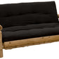 83" Black 100% Cotton Sleeper Sleeper Sofa With Wood Brown Legs