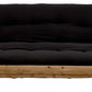 83" Black 100% Cotton Sleeper Sleeper Sofa With Wood Brown Legs