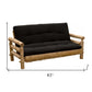 83" Black 100% Cotton Sleeper Sleeper Sofa With Wood Brown Legs