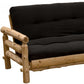 83" Black 100% Cotton Sleeper Sleeper Sofa With Wood Brown Legs