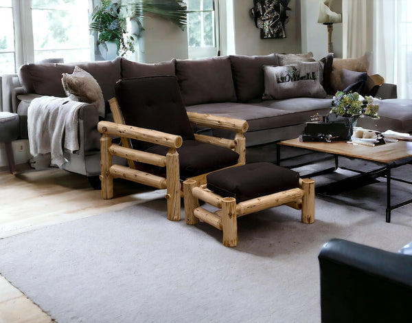 40 Sofa With Ottoman With Natural Legs