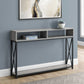 47" Gray And Black Frame Console Table With Storage