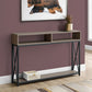 47" Taupe And Black Frame Console Table With Storage