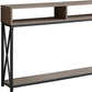 47" Taupe And Black Frame Console Table With Storage