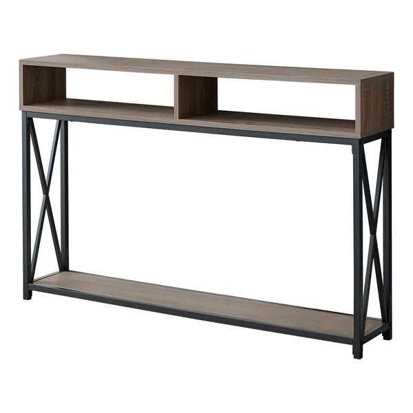 47 Taupe And Black Frame Console Table With Storage