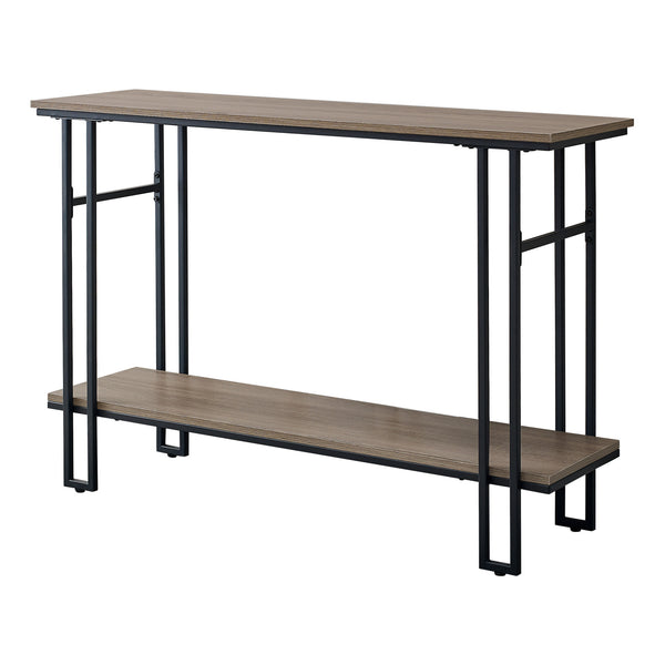 47 Taupe And Black Frame Console Table With Storage