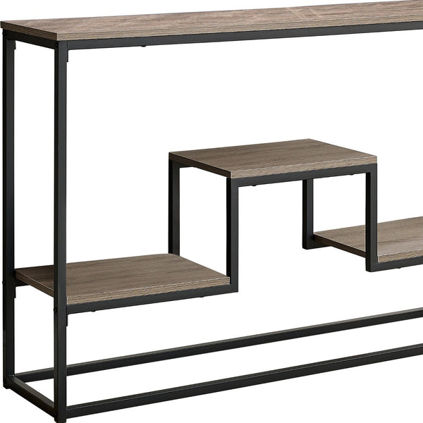 48 Taupe And Black Frame Console Table With Storage