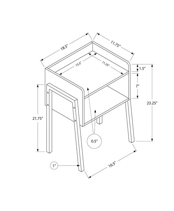 23 Rectangular Grey And Black Metal Accent Table