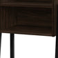 23" Rectangular Espresso Accent Table With Black Metal Legs