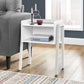 23" Rectangular White Accent Table With White Metal Legs