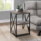 26" Rectangular Dark Taupe Black Metal Accent Table