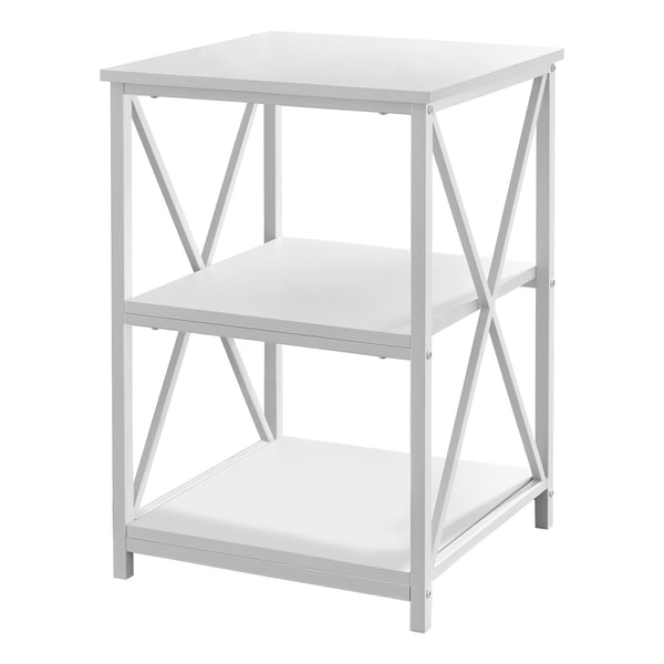 26 Rectangular White White Metal Accent Table