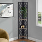 62" Dark Taupe Metal Corner Bookcase