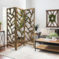 Rustic Earthy Wood Root Three Panel Room Divider Screen