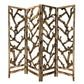 84" Brown Solid WoodFolding Four Panel Screen Room Divider