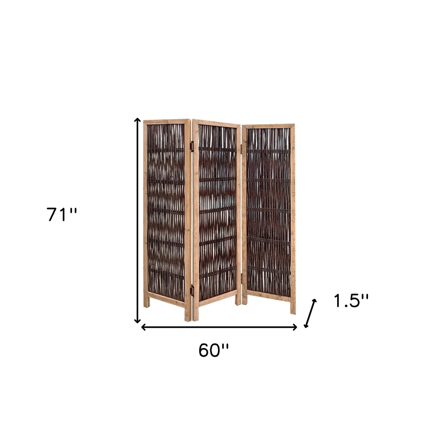 3 Panel Kirkwood Room Divider With Interconnecting Branches Design