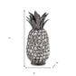 11" Faux Crystal Black And Nickel Pineapple Sculpture