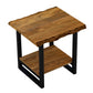 24" Black And Brown Solid Wood Square End Table With Shelf