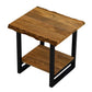 24" Black And Brown Solid Wood Square End Table With Shelf