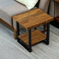 24" Black And Brown Solid Wood Square End Table With Shelf