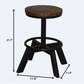 22" Brown And Black Iron Backless Bar Chair