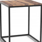 24" Black And Brown Solid Wood Square End Table