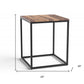 24" Black And Brown Solid Wood Square End Table