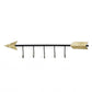 Black And Gold Metal Arrow Design Wall Decor With 5 Hanging Hooks