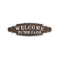 Welcome To The Farm Lacquered Black And White Metal Wall Art