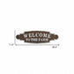 Welcome To The Farm Lacquered Black And White Metal Wall Art