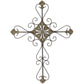 Large Gray Metal Scroll Design Gray Hanging Cross Wall Decor