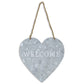 Welcome Gray Galvanized Metal Wall Art