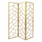 71" Gold IronFolding Three Panel Screen Room Divider