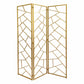 71" Gold IronFolding Three Panel Screen Room Divider