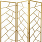 71" Gold IronFolding Three Panel Screen Room Divider