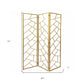 71" Gold IronFolding Three Panel Screen Room Divider