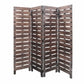 72" Brown Folding Four Panel Screen Room Divider