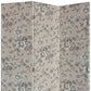 3 Panel Beige And Black Soft Fabric Finish Room Divider