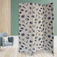 3 Panel Beige And Blue Soft Fabric Finish Room Divider