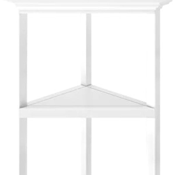 60 White Solid Wood Corner Bookcase