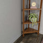 60" Walnut Solid Wood Four Tier Corner Bookcase