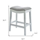 26" Gray And White Solid Wood Backless Counter Height Bar Chair