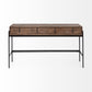 14" Brown Solid Wood 4 Legs Console Table And Drawers