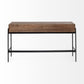 14" Brown Solid Wood 4 Legs Console Table And Drawers