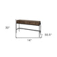 14" Brown Solid Wood 4 Legs Console Table And Drawers