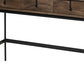 14" Brown Solid Wood 4 Legs Console Table And Drawers