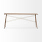 16" Brown Solid Wood 4 Legs Console Table