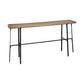 14" Brown and Black Solid Wood 4 Legs Console Table