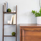 4 Step Rustic Black Wood Ladder Shelf